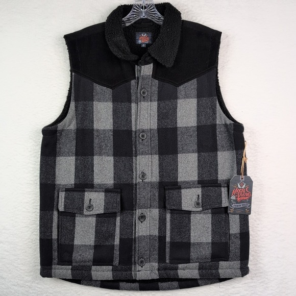 Moonshine Spirit Other - NWT Moonshine Spirit Countryman Vest Mens Large  Sherpa Lined Wool Buffalo Check